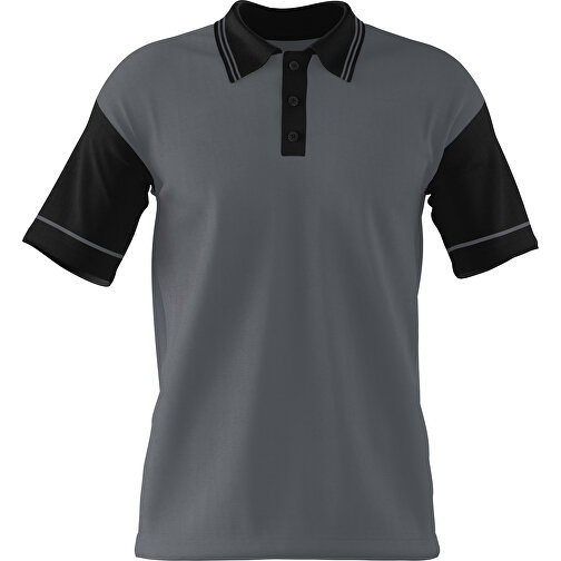 Poloshirt Individuell Gestaltbar , dunkelgrau / schwarz, 200gsm Poly / Cotton Pique, 2XL, 79,00cm x 63,00cm (Höhe x Breite), Bild 1