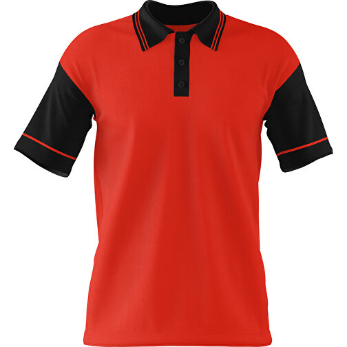 Poloshirt Individuell Gestaltbar , rot / schwarz, 200gsm Poly / Cotton Pique, 2XL, 79,00cm x 63,00cm (Höhe x Breite), Bild 1