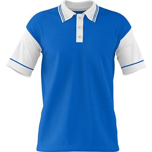 Poloshirt Individuell Gestaltbar , kobaltblau / weiss, 200gsm Poly / Cotton Pique, XS, 60,00cm x 40,00cm (Höhe x Breite), Bild 1