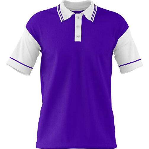 Poloshirt Individuell Gestaltbar , violet / weiß, 200gsm Poly / Cotton Pique, XL, 76,00cm x 59,00cm (Höhe x Breite), Bild 1