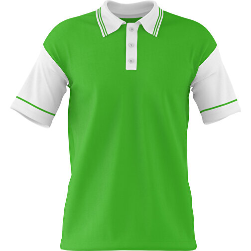 Poloshirt Individuell Gestaltbar , grasgrün / weiß, 200gsm Poly / Cotton Pique, XL, 76,00cm x 59,00cm (Höhe x Breite), Bild 1