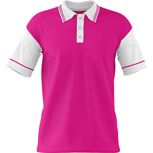 Poloshirt Individuell Gestaltbar , pink / weiß, 200gsm Poly / Cotton Pique, XL, 76,00cm x 59,00cm (Höhe x Breite), Bild 1