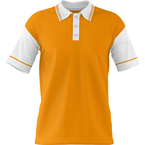 Poloshirt Individuell Gestaltbar , kürbisorange / weiß, 200gsm Poly / Cotton Pique, XL, 76,00cm x 59,00cm (Höhe x Breite), Bild 1