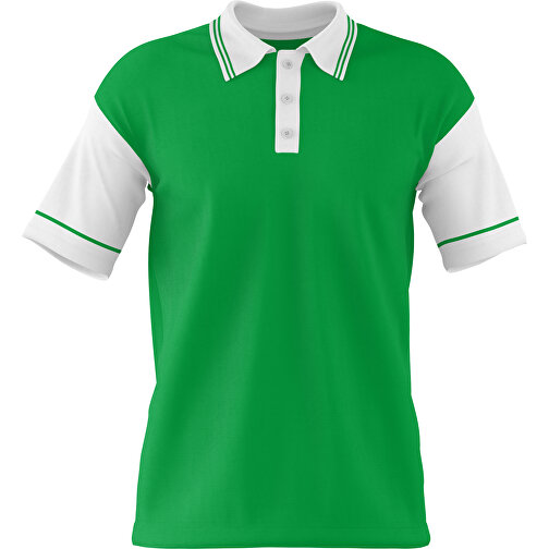 Poloshirt Individuell Gestaltbar , grün / weiß, 200gsm Poly / Cotton Pique, S, 65,00cm x 45,00cm (Höhe x Breite), Bild 1