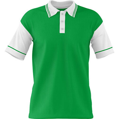 Poloshirt Individuell Gestaltbar , grün / weiß, 200gsm Poly / Cotton Pique, L, 73,50cm x 54,00cm (Höhe x Breite), Bild 1