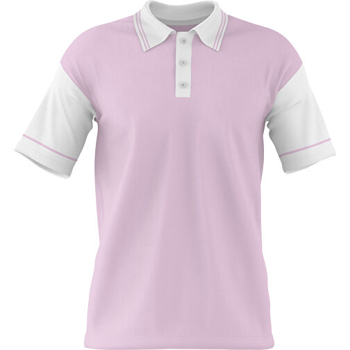 Poloshirt Individuell Gestaltbar , zartrosa / weiß, 200gsm Poly / Cotton Pique, 3XL, 81,00cm x 66,00cm (Höhe x Breite), Bild 1