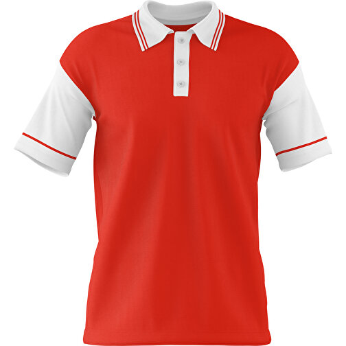 Poloshirt Individuell Gestaltbar , rot / weiss, 200gsm Poly / Cotton Pique, 3XL, 81,00cm x 66,00cm (Höhe x Breite), Bild 1