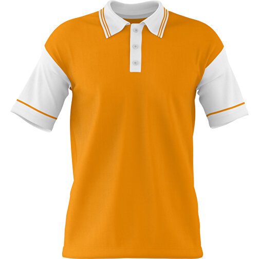 Poloshirt Individuell Gestaltbar , kürbisorange / weiss, 200gsm Poly / Cotton Pique, 3XL, 81,00cm x 66,00cm (Höhe x Breite), Bild 1