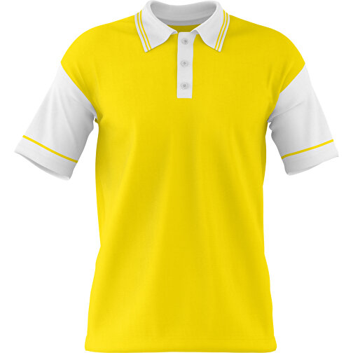 Poloshirt Individuell Gestaltbar , gelb / weiss, 200gsm Poly / Cotton Pique, 3XL, 81,00cm x 66,00cm (Höhe x Breite), Bild 1