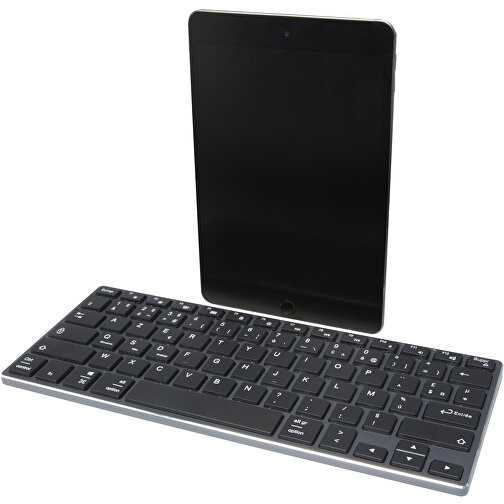 Hybrid Bluetooth Tastatur – AZERTY , schwarz, Aluminium, ABS Kunststoff, 28,20cm x 1,50cm x 11,60cm (Länge x Höhe x Breite), Bild 7