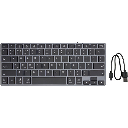 Hybrid Bluetooth Tastatur – QWERTY , schwarz, Aluminium, ABS Kunststoff, 28,20cm x 1,50cm x 11,60cm (Länge x Höhe x Breite), Bild 6