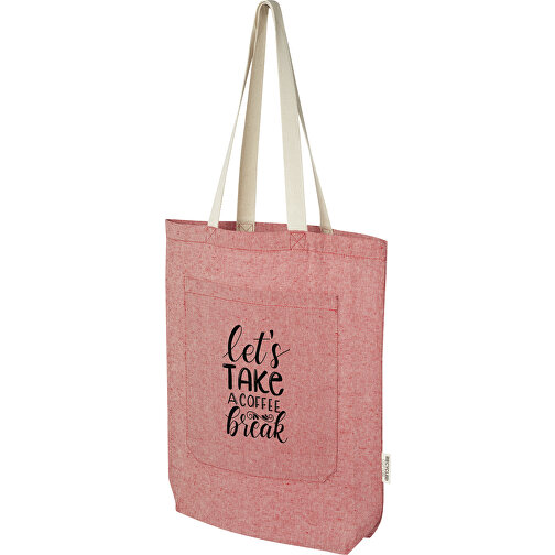Pheebs 150 g/m² recycled cotton tote bag with front pocket 9L, Imagen 2