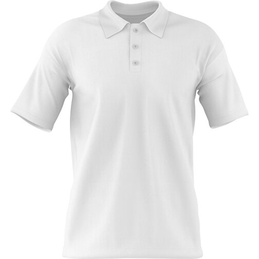 Poloshirt Individuell Gestaltbar , weiß / weiß, 200gsm Poly / Cotton Pique, XS, 60,00cm x 40,00cm (Höhe x Breite), Bild 1
