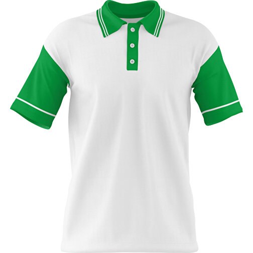 Poloshirt Individuell Gestaltbar , weiß / grün, 200gsm Poly / Cotton Pique, XL, 76,00cm x 59,00cm (Höhe x Breite), Bild 1