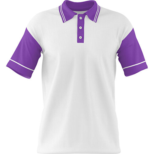 Poloshirt Individuell Gestaltbar , weiß / lavendellila, 200gsm Poly / Cotton Pique, S, 65,00cm x 45,00cm (Höhe x Breite), Bild 1