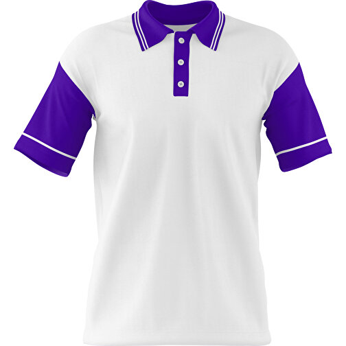 Poloshirt Individuell Gestaltbar , weiss / violet, 200gsm Poly / Cotton Pique, 3XL, 81,00cm x 66,00cm (Höhe x Breite), Bild 1