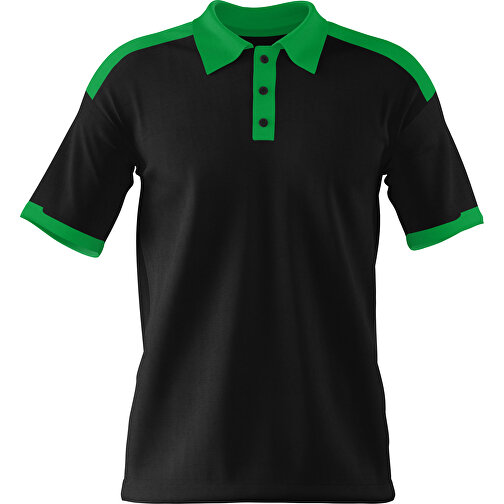 Poloshirt Individuell Gestaltbar , schwarz / grün, 200gsm Poly / Cotton Pique, XS, 60,00cm x 40,00cm (Höhe x Breite), Bild 1