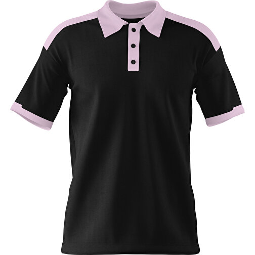 Poloshirt Individuell Gestaltbar , schwarz / zartrosa, 200gsm Poly / Cotton Pique, 3XL, 81,00cm x 66,00cm (Höhe x Breite), Bild 1