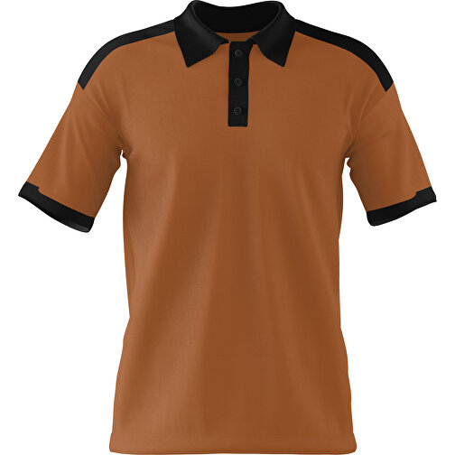 Poloshirt Individuell Gestaltbar , braun / schwarz, 200gsm Poly / Cotton Pique, XS, 60,00cm x 40,00cm (Höhe x Breite), Bild 1