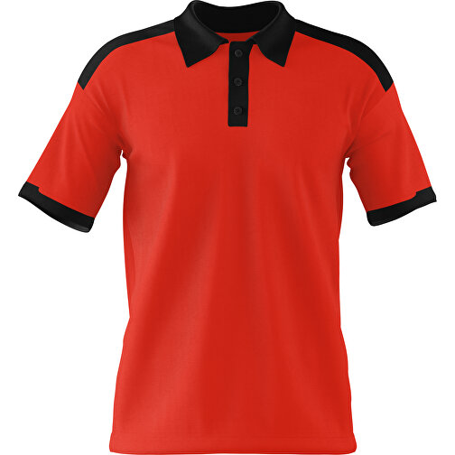 Poloshirt Individuell Gestaltbar , rot / schwarz, 200gsm Poly / Cotton Pique, XS, 60,00cm x 40,00cm (Höhe x Breite), Bild 1