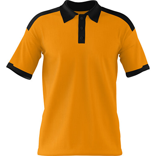 Poloshirt Individuell Gestaltbar , kürbisorange / schwarz, 200gsm Poly / Cotton Pique, XS, 60,00cm x 40,00cm (Höhe x Breite), Bild 1