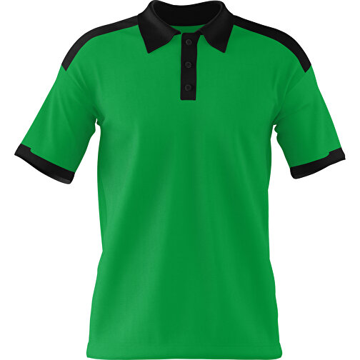 Poloshirt Individuell Gestaltbar , grün / schwarz, 200gsm Poly / Cotton Pique, XL, 76,00cm x 59,00cm (Höhe x Breite), Bild 1