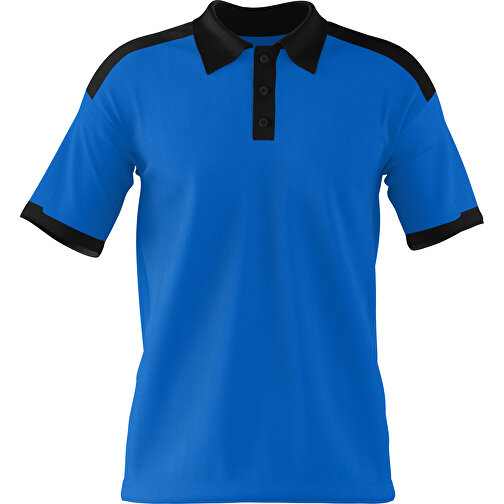 Poloshirt Individuell Gestaltbar , kobaltblau / schwarz, 200gsm Poly / Cotton Pique, XL, 76,00cm x 59,00cm (Höhe x Breite), Bild 1
