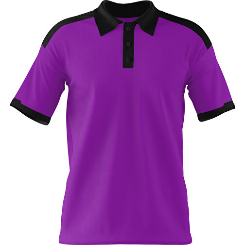 Poloshirt Individuell Gestaltbar , dunkelmagenta / schwarz, 200gsm Poly / Cotton Pique, XL, 76,00cm x 59,00cm (Höhe x Breite), Bild 1