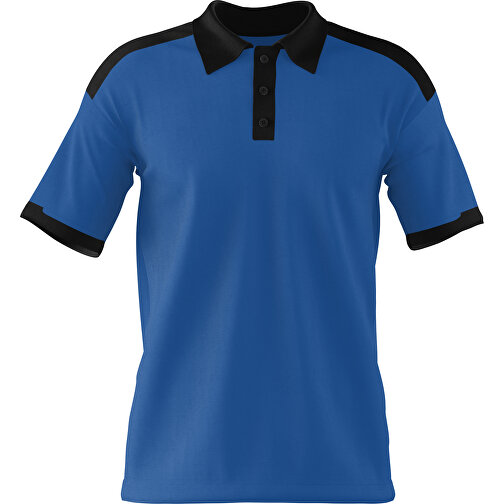 Poloshirt Individuell Gestaltbar , dunkelblau / schwarz, 200gsm Poly / Cotton Pique, M, 70,00cm x 49,00cm (Höhe x Breite), Bild 1