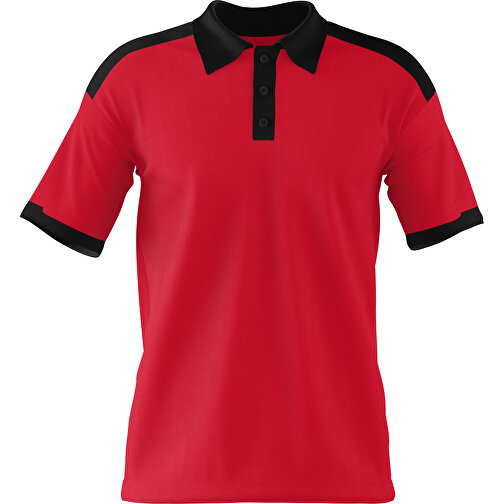 Poloshirt Individuell Gestaltbar , dunkelrot / schwarz, 200gsm Poly / Cotton Pique, M, 70,00cm x 49,00cm (Höhe x Breite), Bild 1