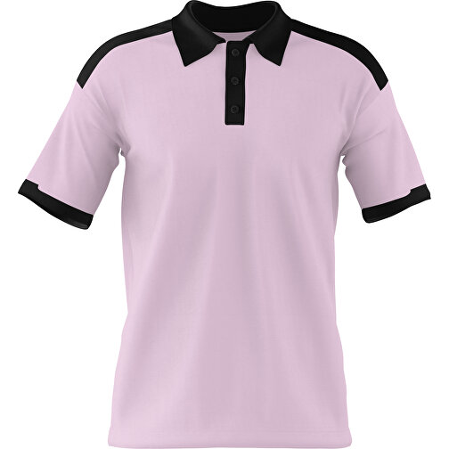Poloshirt Individuell Gestaltbar , zartrosa / schwarz, 200gsm Poly / Cotton Pique, L, 73,50cm x 54,00cm (Höhe x Breite), Bild 1