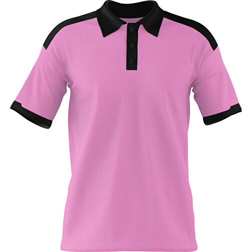 Poloshirt Individuell Gestaltbar , rosa / schwarz, 200gsm Poly / Cotton Pique, L, 73,50cm x 54,00cm (Höhe x Breite), Bild 1