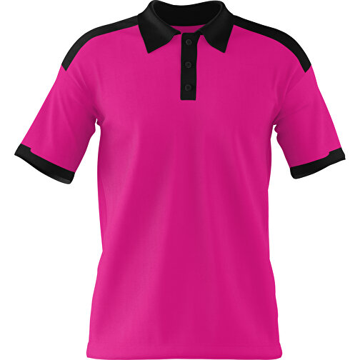 Poloshirt Individuell Gestaltbar , pink / schwarz, 200gsm Poly / Cotton Pique, L, 73,50cm x 54,00cm (Höhe x Breite), Bild 1