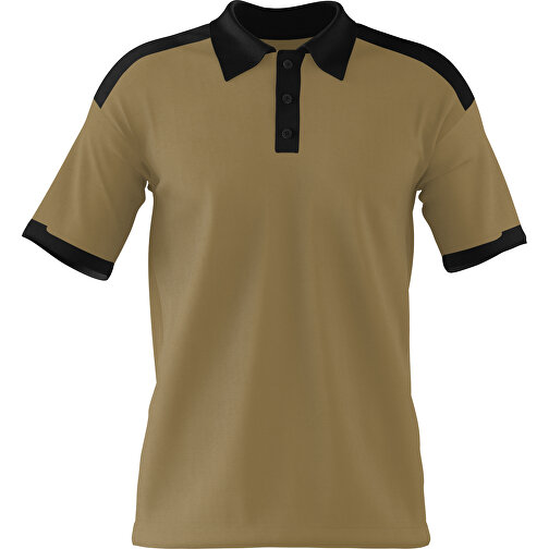 Poloshirt Individuell Gestaltbar , gold / schwarz, 200gsm Poly / Cotton Pique, 3XL, 81,00cm x 66,00cm (Höhe x Breite), Bild 1