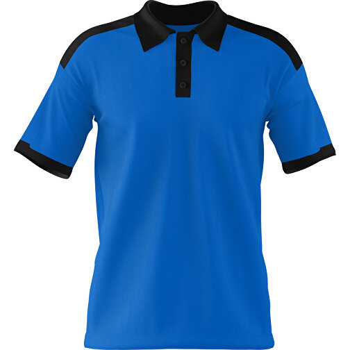 Poloshirt Individuell Gestaltbar , kobaltblau / schwarz, 200gsm Poly / Cotton Pique, 3XL, 81,00cm x 66,00cm (Höhe x Breite), Bild 1