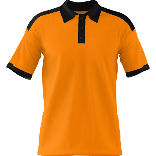 Poloshirt Individuell Gestaltbar , gelborange / schwarz, 200gsm Poly / Cotton Pique, 3XL, 81,00cm x 66,00cm (Höhe x Breite), Bild 1