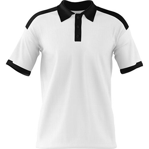 Poloshirt Individuell Gestaltbar , weiss / schwarz, 200gsm Poly / Cotton Pique, 2XL, 79,00cm x 63,00cm (Höhe x Breite), Bild 1