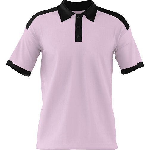 Poloshirt Individuell Gestaltbar , zartrosa / schwarz, 200gsm Poly / Cotton Pique, 2XL, 79,00cm x 63,00cm (Höhe x Breite), Bild 1