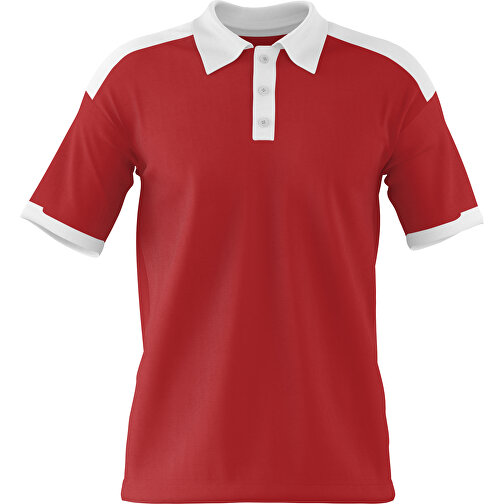 Poloshirt Individuell Gestaltbar , weinrot / weiß, 200gsm Poly / Cotton Pique, XS, 60,00cm x 40,00cm (Höhe x Breite), Bild 1