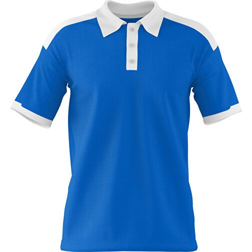 Poloshirt Individuell Gestaltbar , kobaltblau / weiss, 200gsm Poly / Cotton Pique, XS, 60,00cm x 40,00cm (Höhe x Breite), Bild 1