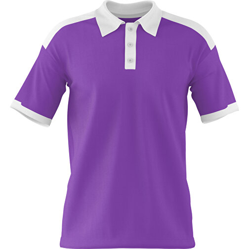 Poloshirt Individuell Gestaltbar , lavendellila / weiß, 200gsm Poly / Cotton Pique, XS, 60,00cm x 40,00cm (Höhe x Breite), Bild 1