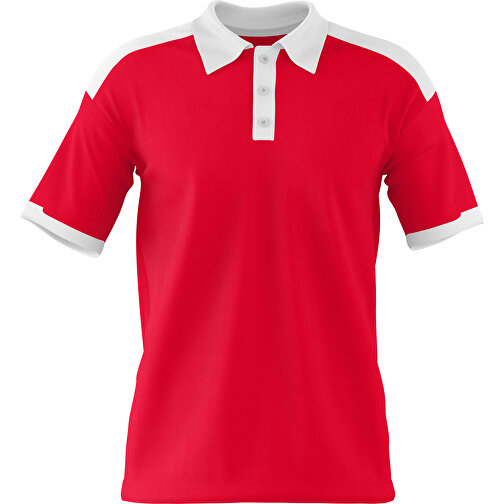 Poloshirt Individuell Gestaltbar , ampelrot / weiß, 200gsm Poly / Cotton Pique, XS, 60,00cm x 40,00cm (Höhe x Breite), Bild 1