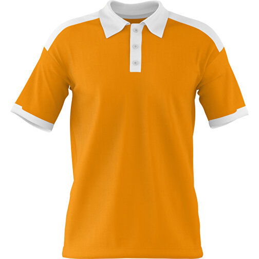 Poloshirt Individuell Gestaltbar , kürbisorange / weiß, 200gsm Poly / Cotton Pique, XS, 60,00cm x 40,00cm (Höhe x Breite), Bild 1