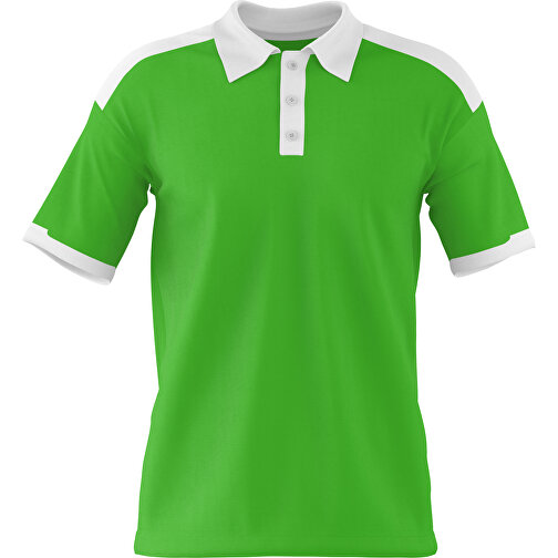 Poloshirt Individuell Gestaltbar , grasgrün / weiß, 200gsm Poly / Cotton Pique, XL, 76,00cm x 59,00cm (Höhe x Breite), Bild 1