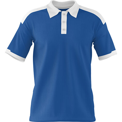 Poloshirt Individuell Gestaltbar , dunkelblau / weiss, 200gsm Poly / Cotton Pique, M, 70,00cm x 49,00cm (Höhe x Breite), Bild 1