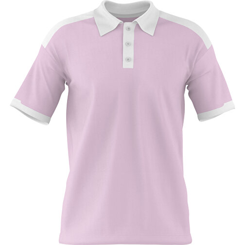 Poloshirt Individuell Gestaltbar , zartrosa / weiß, 200gsm Poly / Cotton Pique, M, 70,00cm x 49,00cm (Höhe x Breite), Bild 1