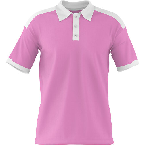 Poloshirt Individuell Gestaltbar , rosa / weiss, 200gsm Poly / Cotton Pique, L, 73,50cm x 54,00cm (Höhe x Breite), Bild 1