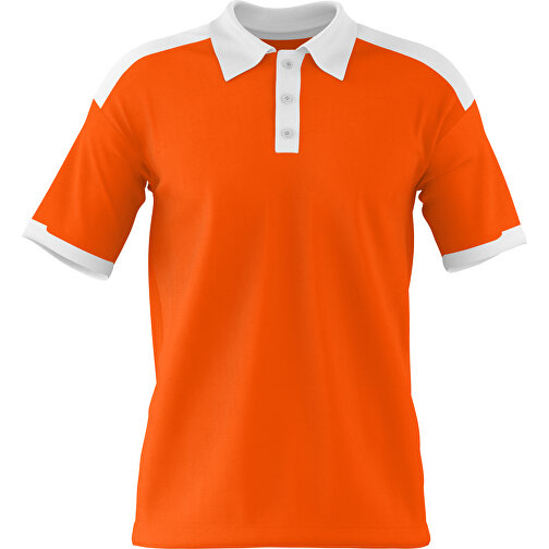 Poloshirt Individuell Gestaltbar , orange / weiß, 200gsm Poly / Cotton Pique, L, 73,50cm x 54,00cm (Höhe x Breite), Bild 1