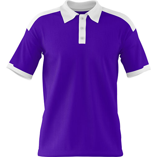 Poloshirt Individuell Gestaltbar , violet / weiß, 200gsm Poly / Cotton Pique, 3XL, 81,00cm x 66,00cm (Höhe x Breite), Bild 1