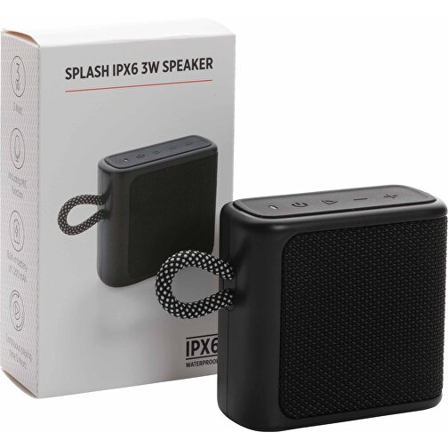 Splash IPX6 3W Lautsprecher, Schwarz , schwarz, ABS, 9,40cm x 4,10cm (Länge x Höhe), Bild 8